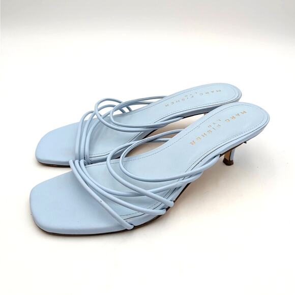 Marc Fisher Shoes - Marc Fisher Banna Strappy Sandals Women's Light Blue Leather Size US7.5M EU38
